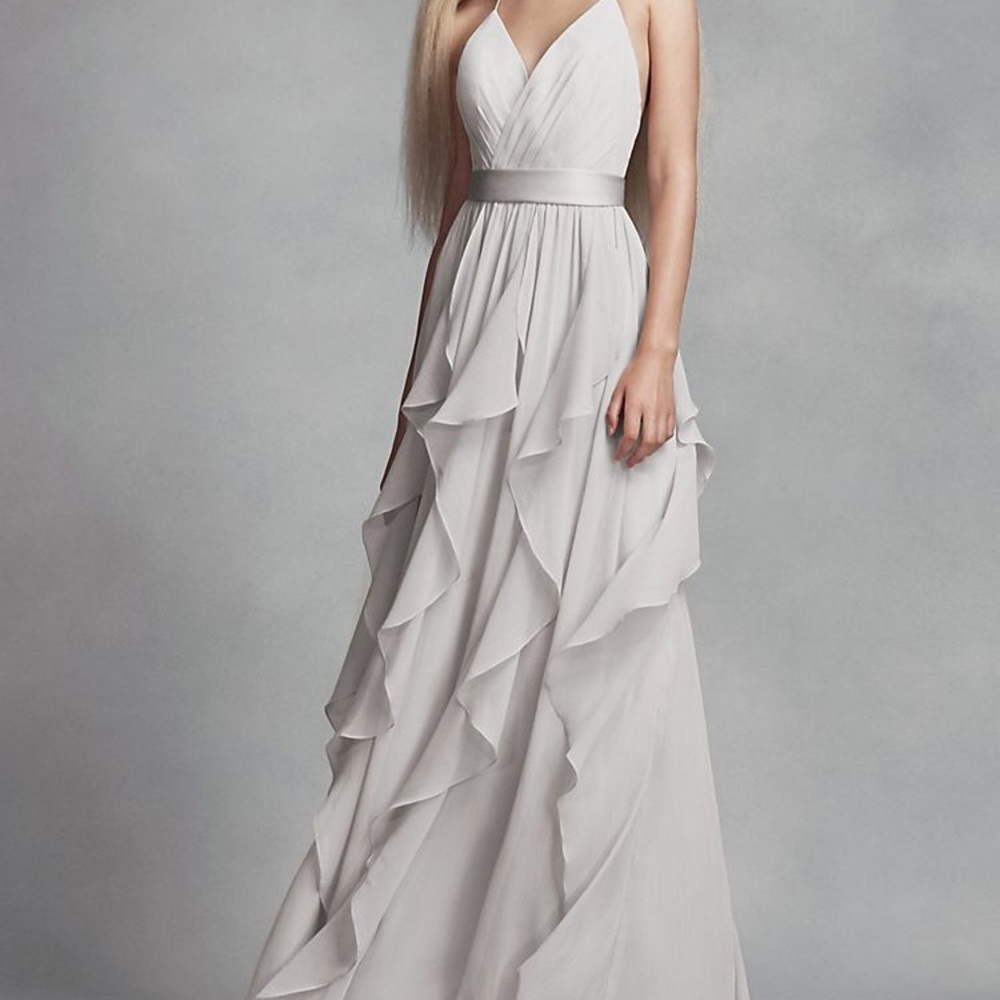 CHIFFON BRIDESMAID DRESS WITH CASCADING SKIRT - Picture 1 of 1